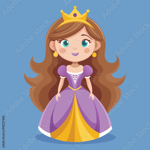 vector illustration of cute beautyfull princess