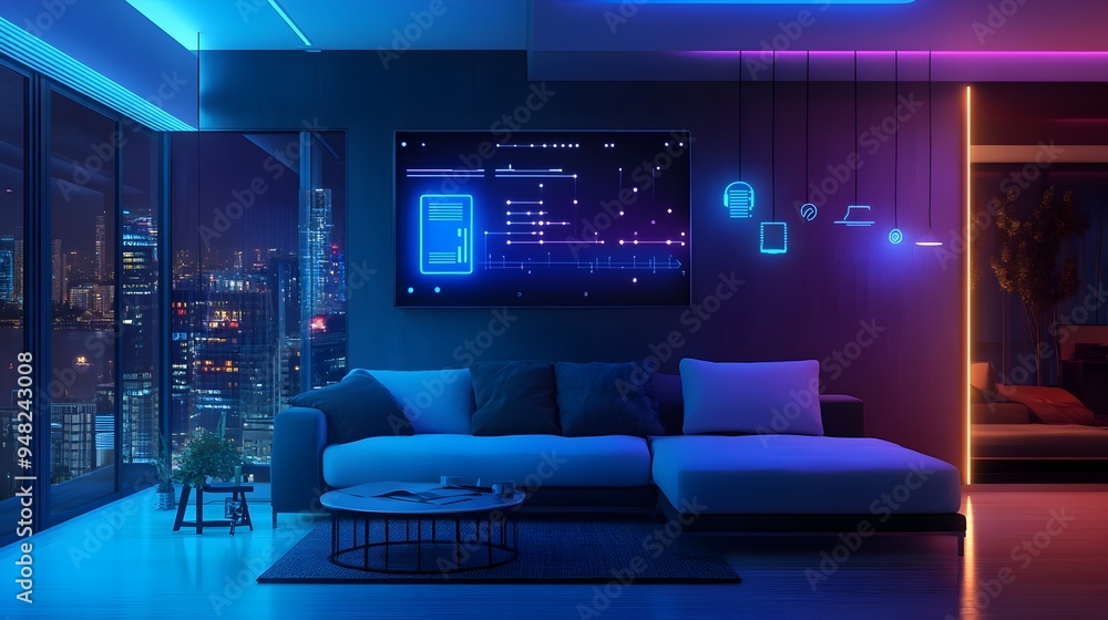 Photograph of a smart thermostat integrated with IoT sensors for precise room specific temperature monitoring and control Photograph of a smart thermostat integrated with IoT sensors for precise room specific temperature monitoring and control