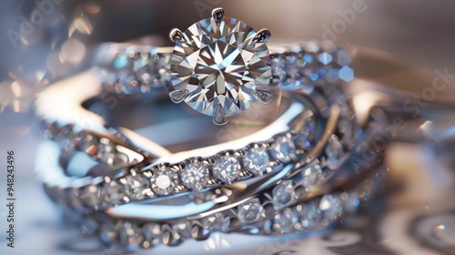 Diamond Engagement Ring Macro Photography