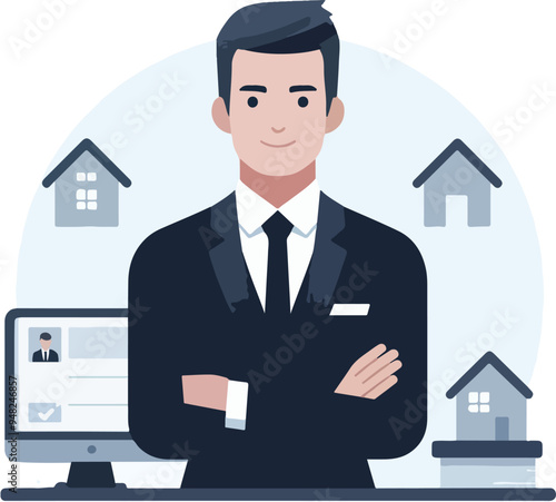 Real Estate Agent Illustration photo