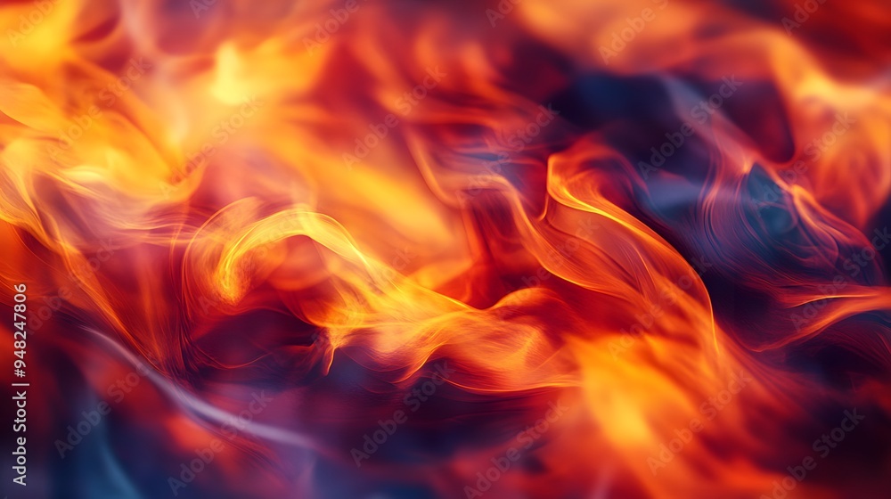 A close-up of the flame, burning in an intense orange and yellow color with flames dancing across its surface A close-up of the flame, burning in an intense orange and yellow color with flames dancing across its surface