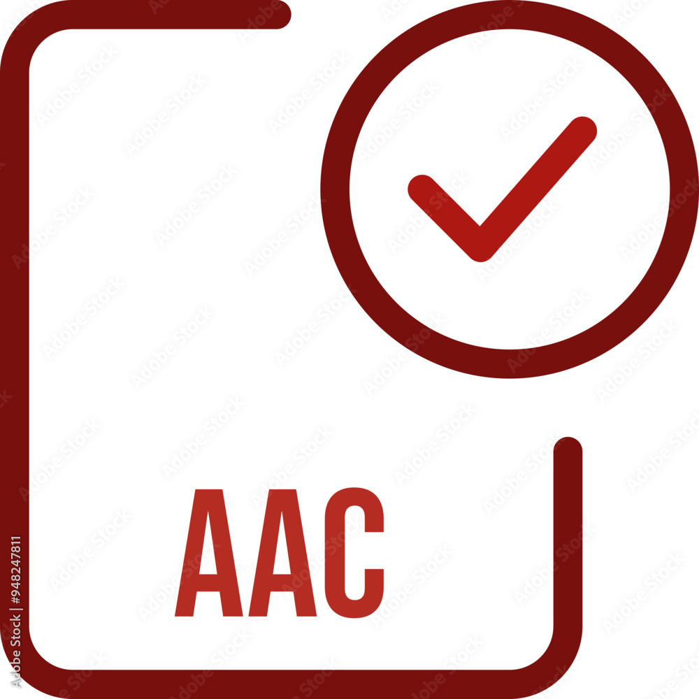 AAC File icon with checked mark AAC File icon with checked mark