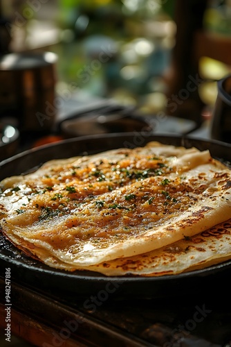Wallpaper Mural Dosa, Thin, crispy rice crepe, a South Indian staple, often served with sambar and chutneys. Torontodigital.ca