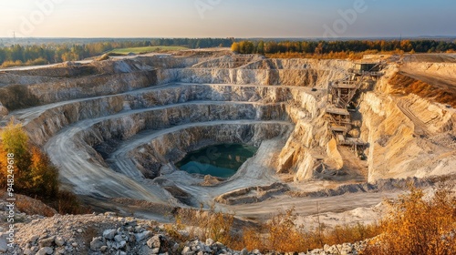 As a distant feature on the landscape, the quarry looks like a testament to both human ingenuity and our unquenchable thirst. photo