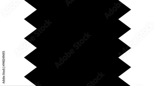Zigzag shape transition animation that moves from both sides until it fills the screen. Alpha channel only on 4K