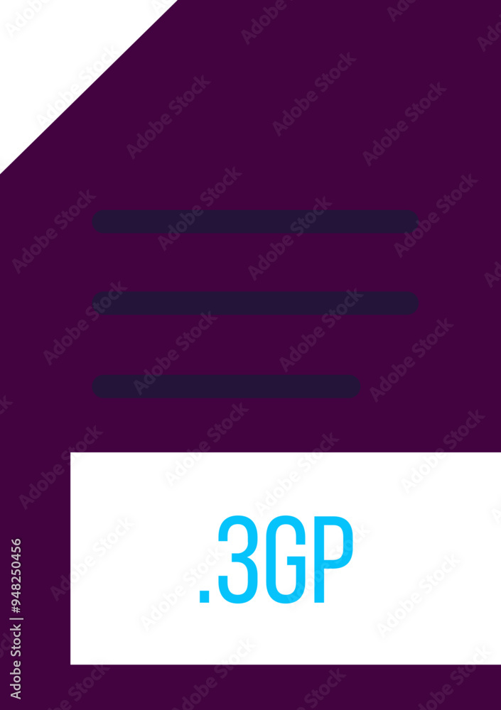 3GP File extension icon minimal colro fill 3GP File extension icon minimal colro fill