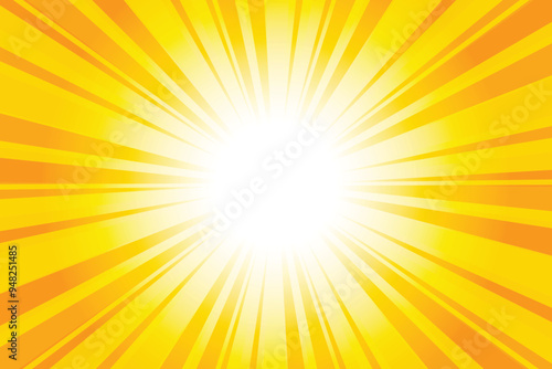 Abstract glowing yellow sunburst background. Mango Yellow glow effect sunburst background for presentation, banner, poster, flyer, sales. Modern pop art poster for summer and spring.