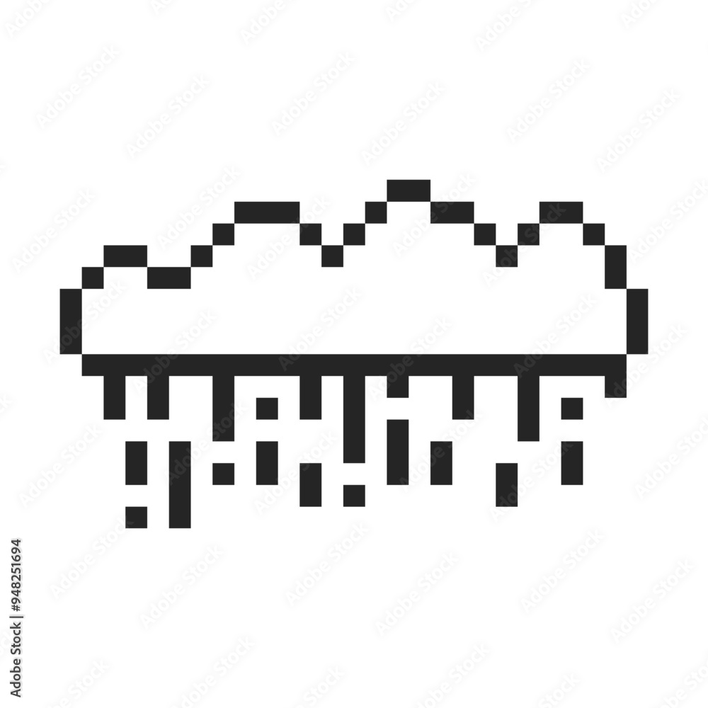 Fototapeta premium rainy windy cloud pixel art