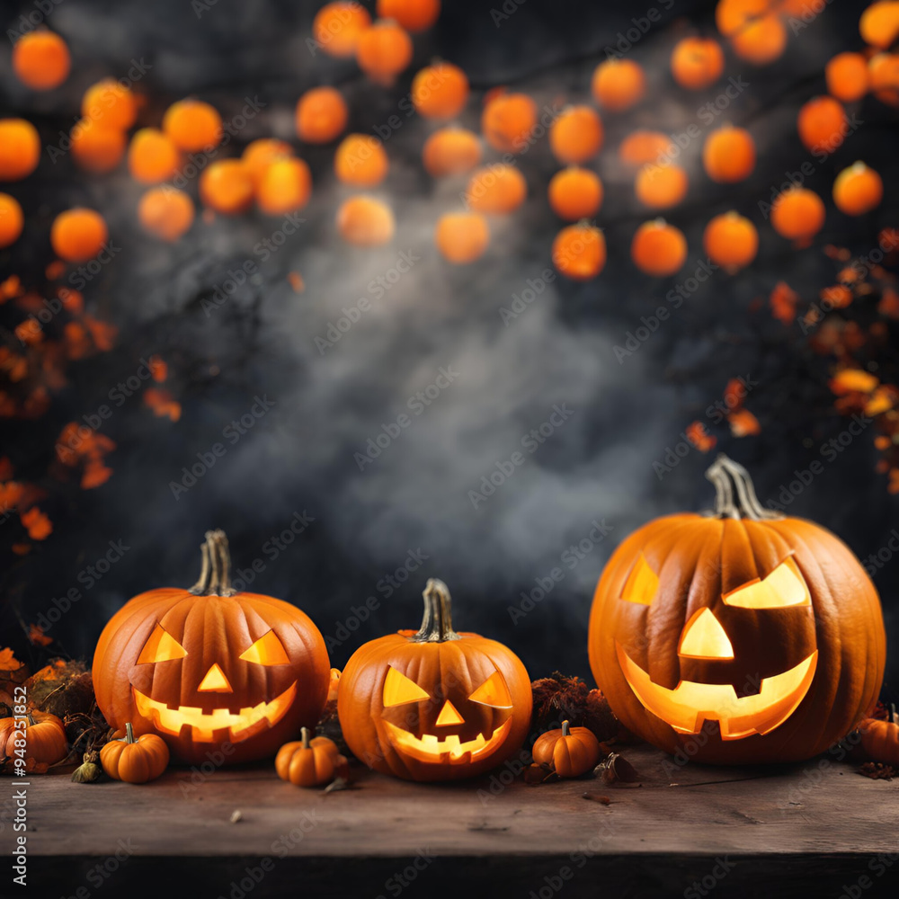 Decoração estilo halloween com abóboras. Decoração estilo halloween com abóboras.