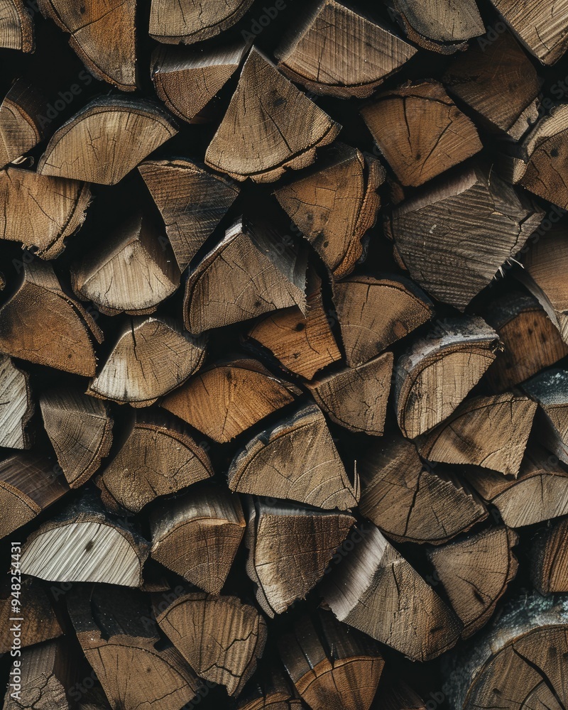 Stack of neatly arranged firewood, showcasing the natural textures and colors of the wood, ideal for a cozy fire. Stack of neatly arranged firewood, showcasing the natural textures and colors of the wood, ideal for a cozy fire.