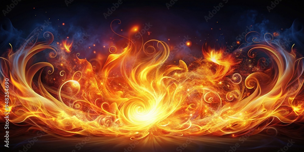 Vibrant flames bursting with mystical energy and enchanting swirls of magic fire Vibrant flames bursting with mystical energy and enchanting swirls of magic fire