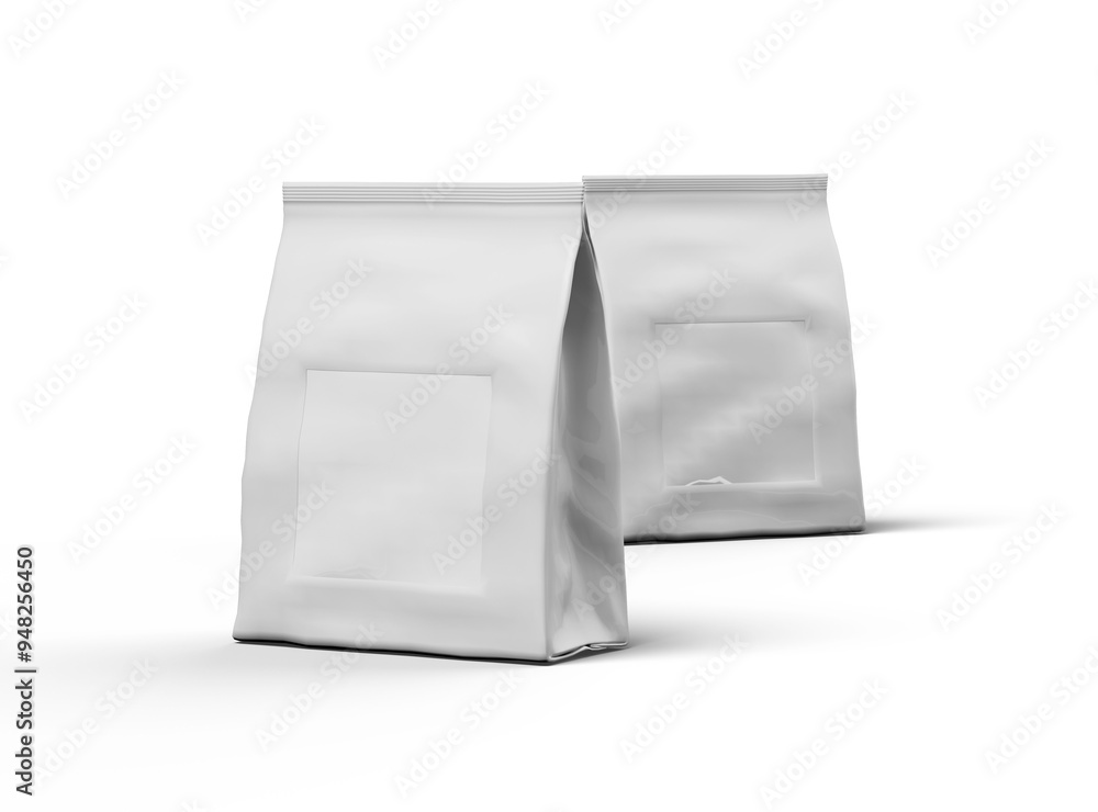 Render of a glossy sealed doypack package with window hole on transparent background Render of a glossy sealed doypack package with window hole on transparent background