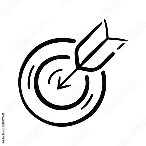 Target doodle vector icon