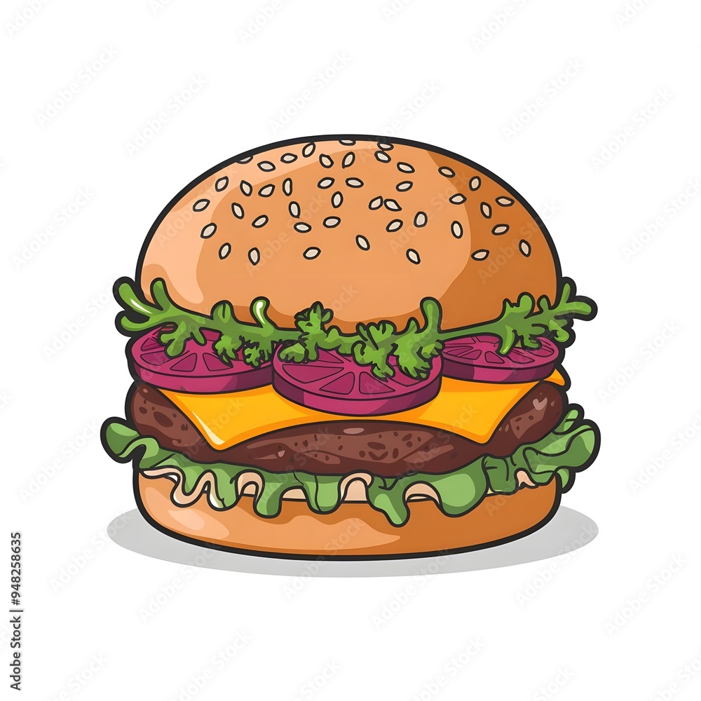 Tasty burger isolated on white background Tasty burger isolated on white background