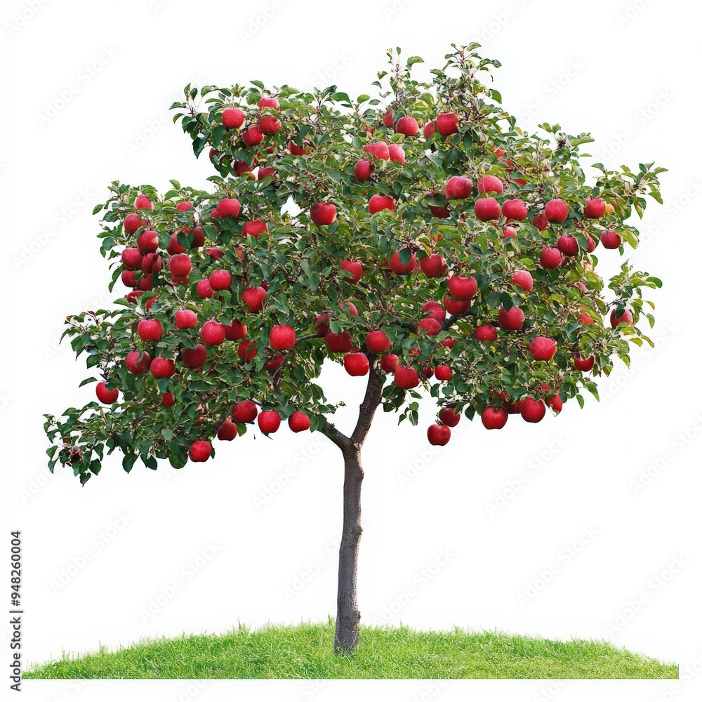 Apple Tree With Red Apples. Apple Tree With Red Apples.