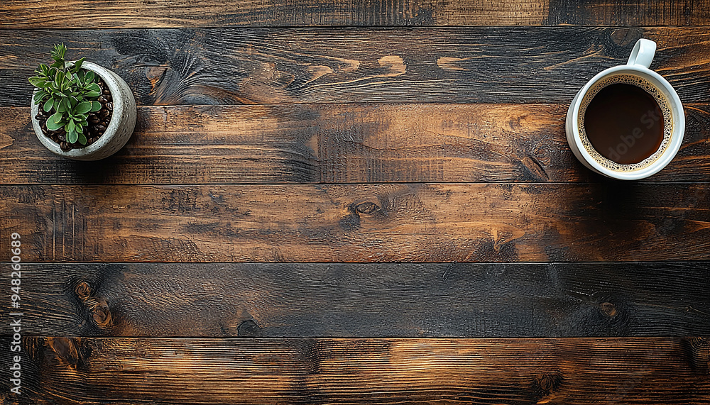 Rustic coffee table with fresh food and drink generated by AI