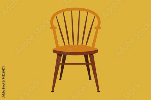 A beautiful furniture chair windsor vector art illustration 