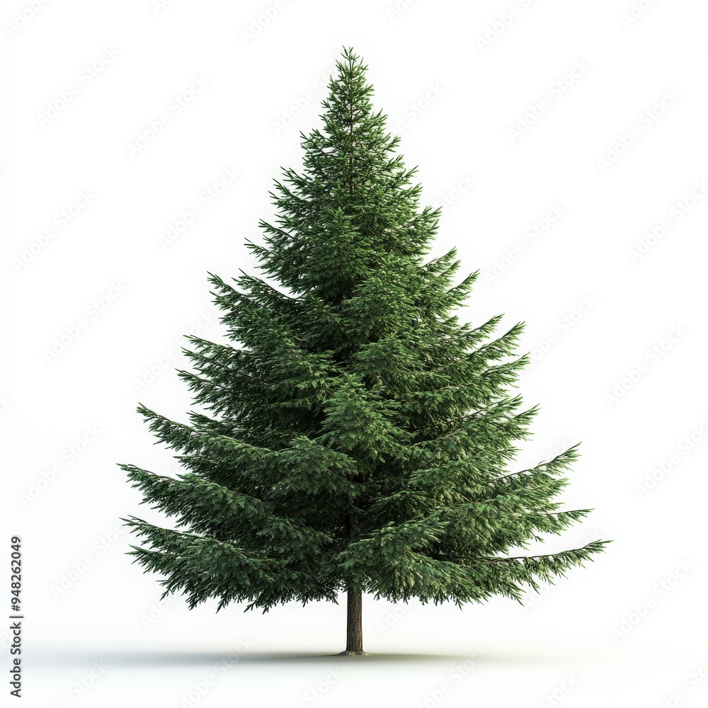 Evergreen Fir Tree Isolated On White Background. Evergreen Fir Tree Isolated On White Background.