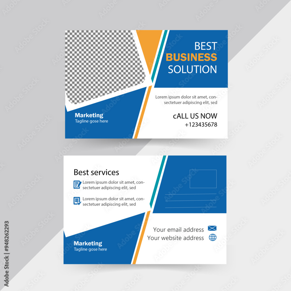 Corporate postcard design template Corporate postcard design template