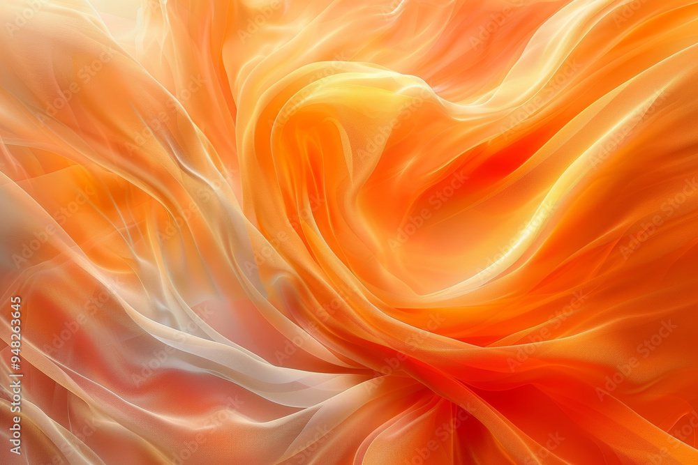 An abstract background of flowing orange and white silk, with soft waves and subtle gradients creating an elegant and dreamy atmosphere. An abstract background of flowing orange and white silk, with soft waves and subtle gradients creating an elegant and dreamy atmosphere.