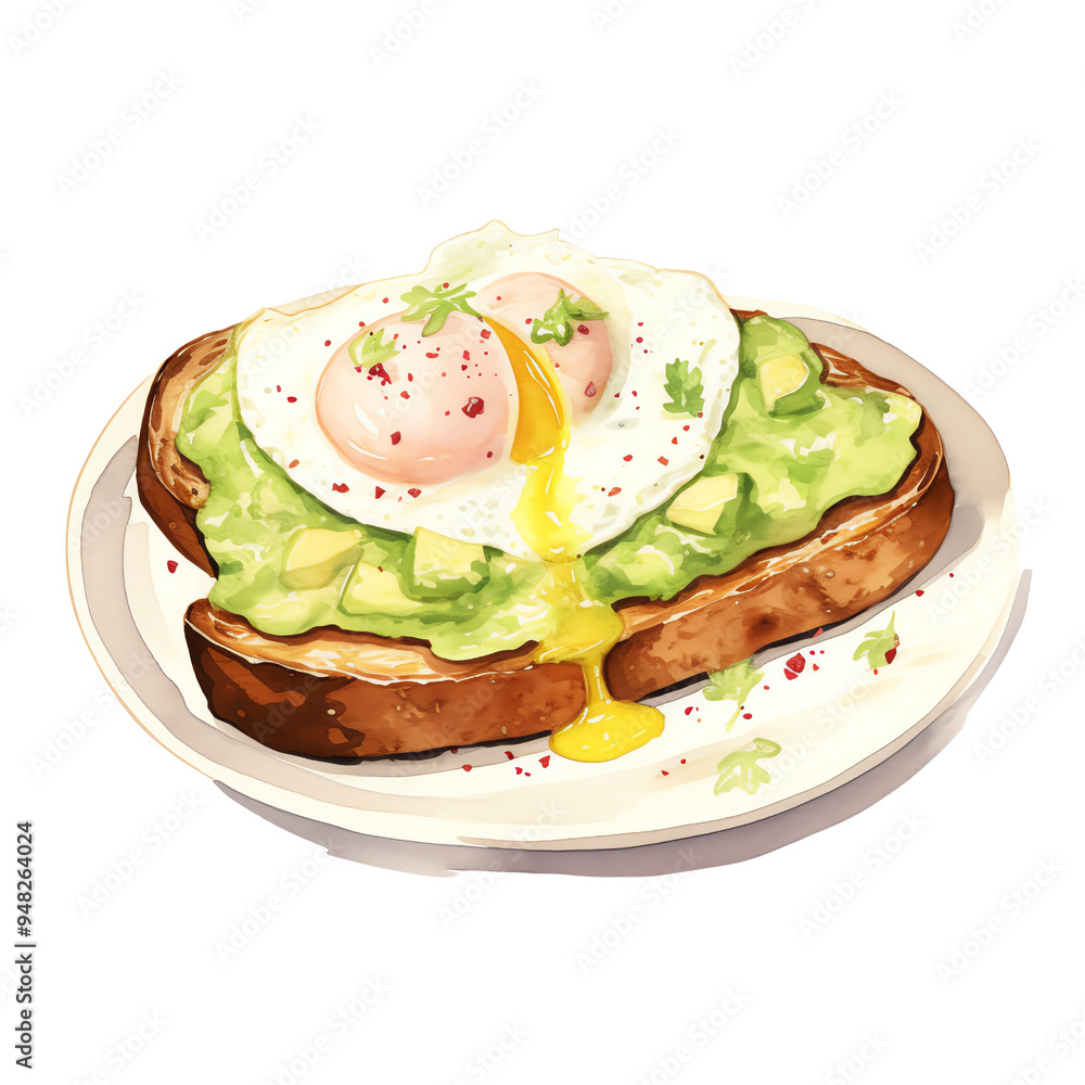 Delicious avocado toast with poached egg on top, served on a white plate, perfect for breakfast or brunch. Delicious avocado toast with poached egg on top, served on a white plate, perfect for breakfast or brunch.