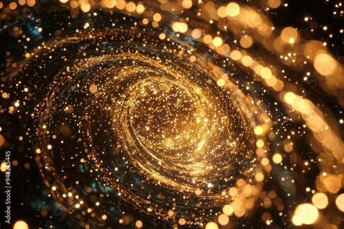 Abstract Glowing Golden Particles Festive Pattern photo