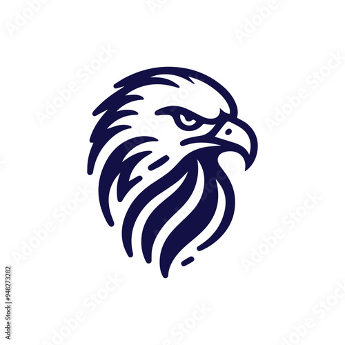 minimalist eagle head lineart vector logo