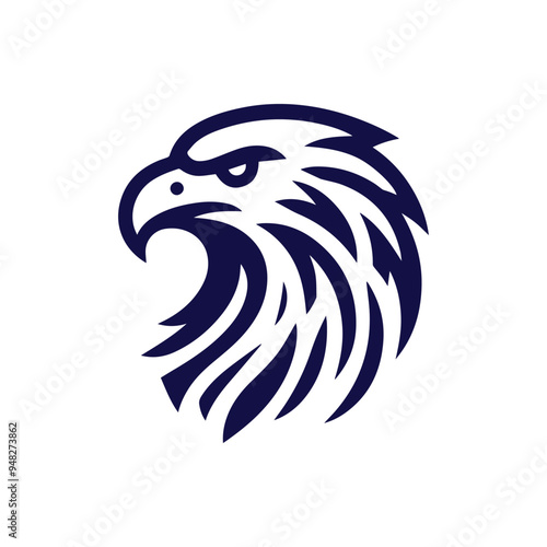minimalist eagle head lineart vector logo