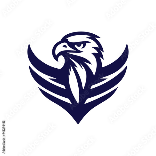minimalist eagle head lineart vector logo