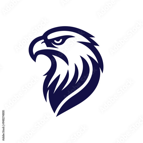 minimalist eagle head lineart vector logo
