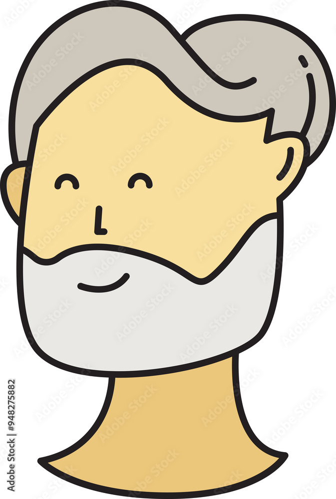 Beard Man Character Head Icon Beard Man Character Head Icon