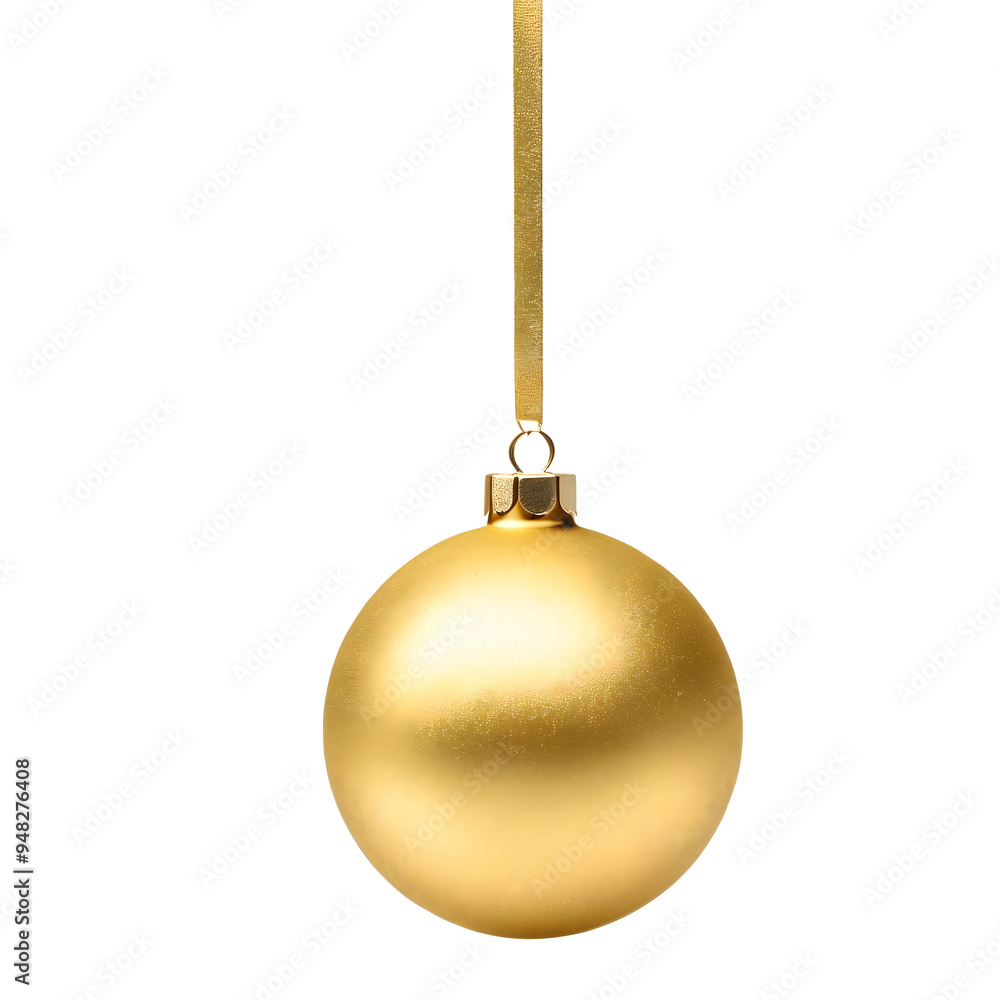 Isolated golden Christmas bauble on a transparent background. Festive ornament for the holiday season and New Year decor. Isolated golden Christmas bauble on a transparent background. Festive ornament for the holiday season and New Year decor.
