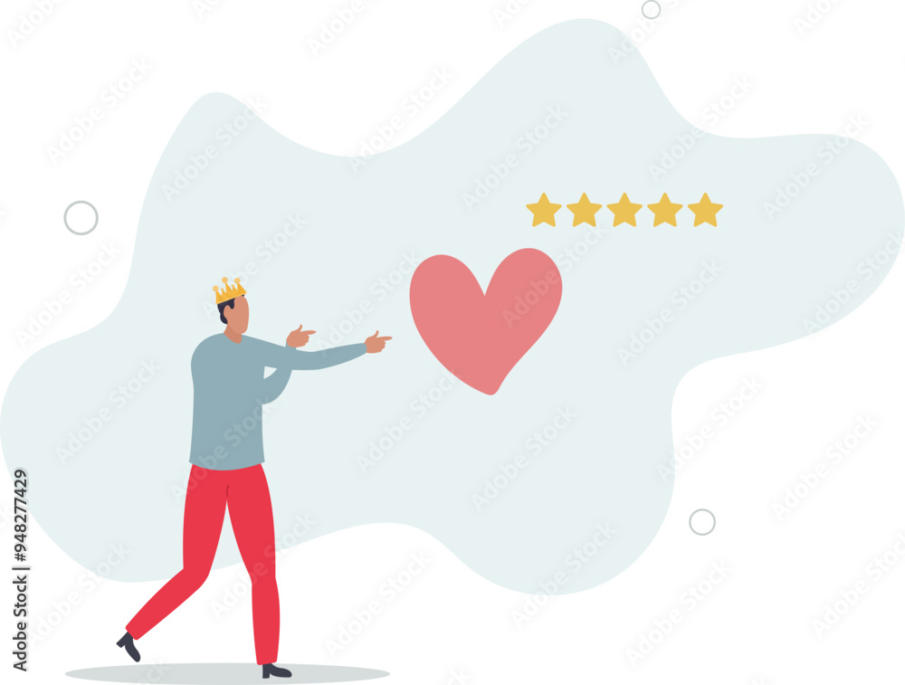 Narcissist people, extreme self involvement too much confident disorder, so proud attitude egocentric person.flat design with people. Narcissist people, extreme self involvement too much confident disorder, so proud attitude egocentric person.flat design with people.