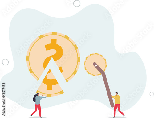 Financial or money liquidity to help economic stimulus, central bank monetary policy to help lubricate economy concept.flat design with people.