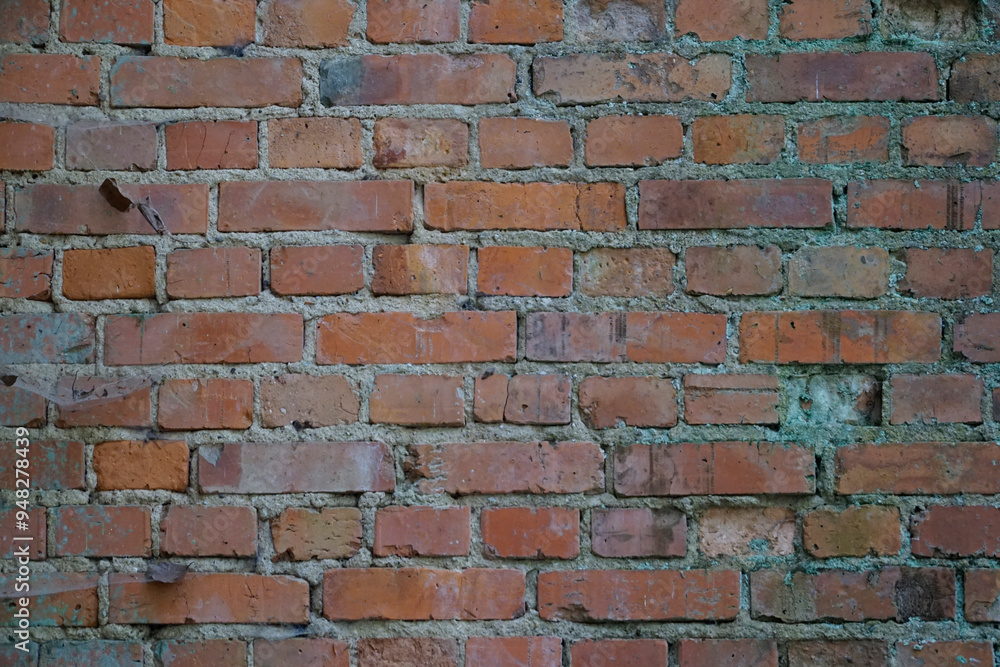 Old cracked red brick wall Old cracked red brick wall