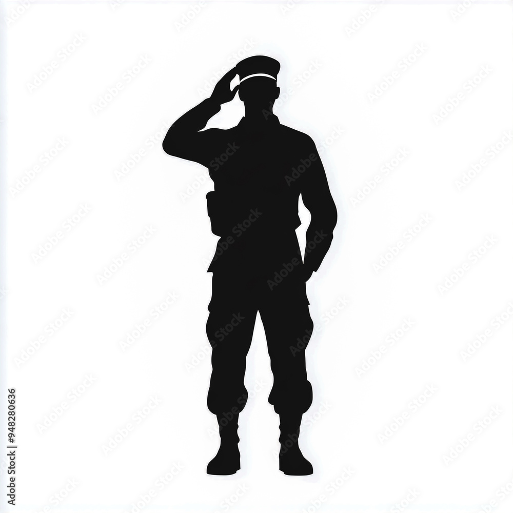 Soldier saluting silhouette Soldier saluting silhouette