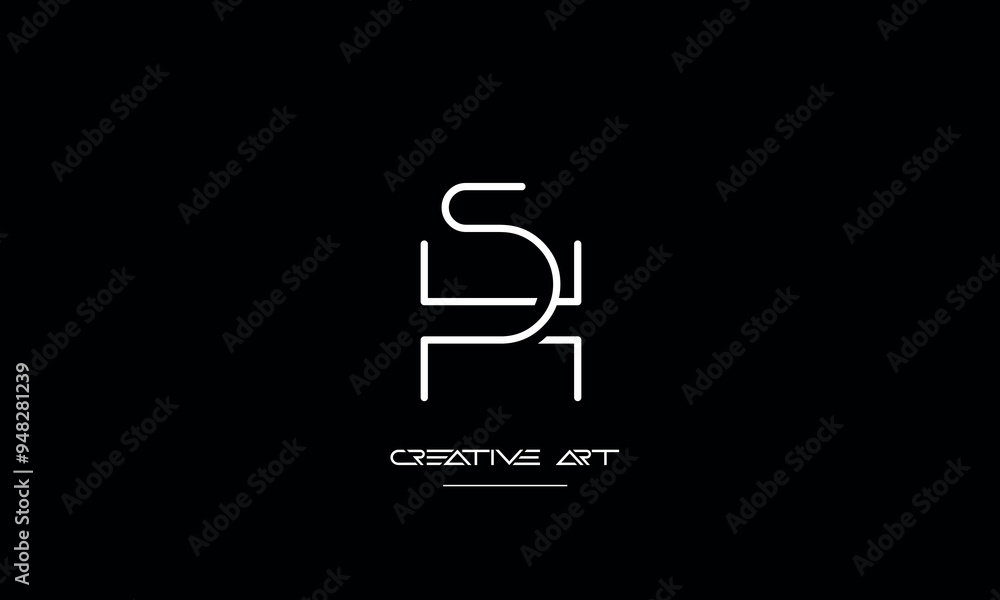 SH, HS, S, H abstract letters logo monogram SH, HS, S, H abstract letters logo monogram