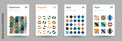 Comprehensive Set of Geometric Patterns: Ideal for Designers, Featuring a Wide Range of Symmetrical Shapes and Repeating Motifs for Versatile Use in Digital and Print Projects. Vector Illustration.	
