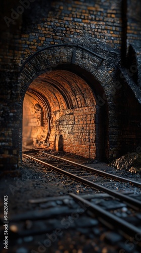 Weathered Brick Archway HO Scale Train Tunnel Model