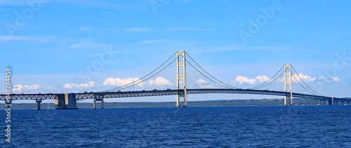 The Mackinac Bridge is a suspension bridge that connects the Upper and Lower peninsulas of the U.S. state of Michigan. It spans the Straits of Mackinac.