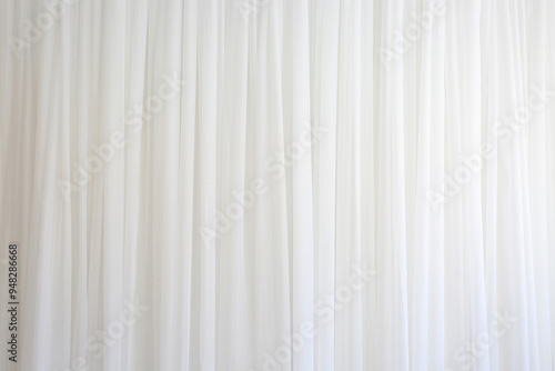 Suwon-si, Gyeonggi-do, South Korea - February 2, 2022: Interior of white curtain cloth at 111CM building