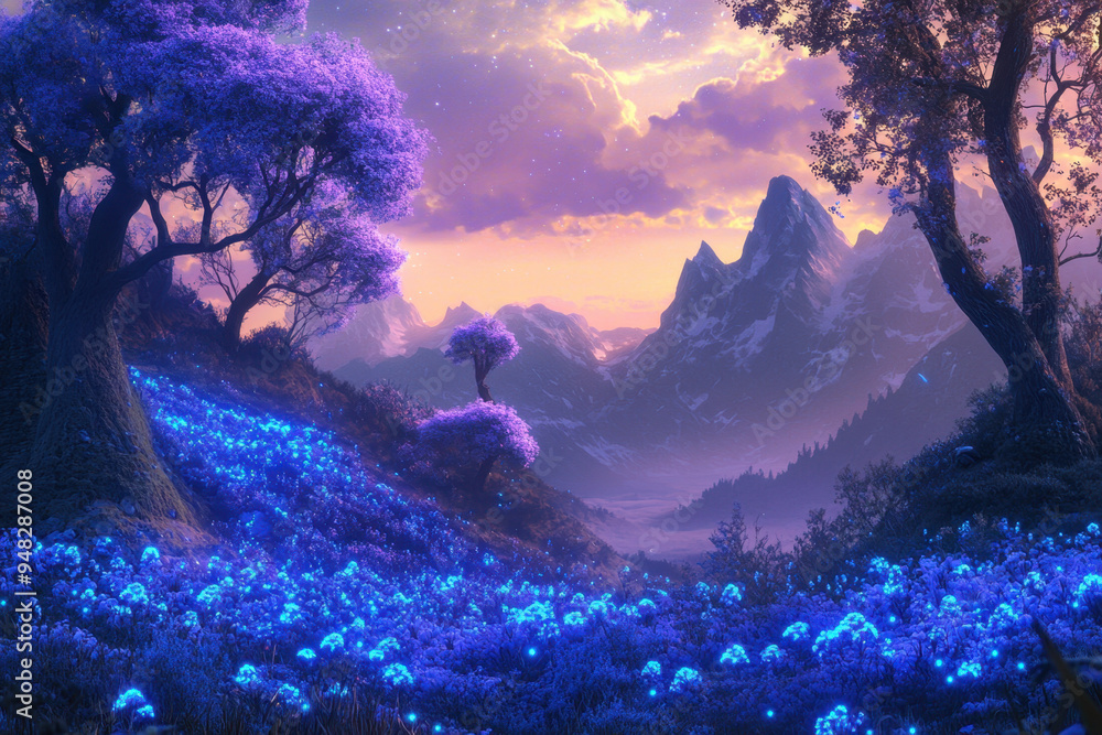 Fototapeta premium Fantasy Mountain Landscape.