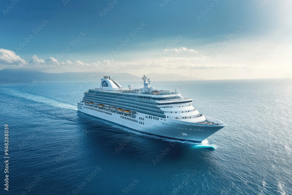 Cruise Ship on Ocean. Cruise Ship on Ocean.