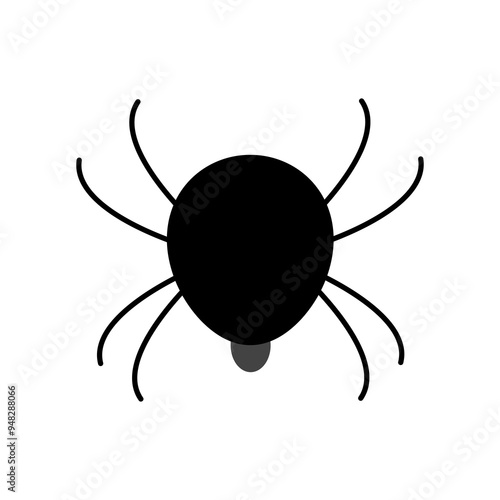 Vector image of a spider isolated on a white background. Spider icon.