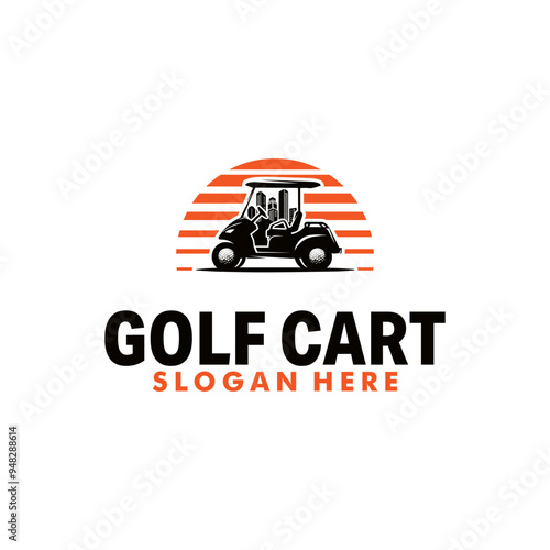 golf cart logo template design illustration