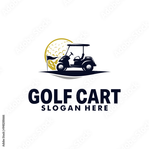 golf cart logo template design illustration