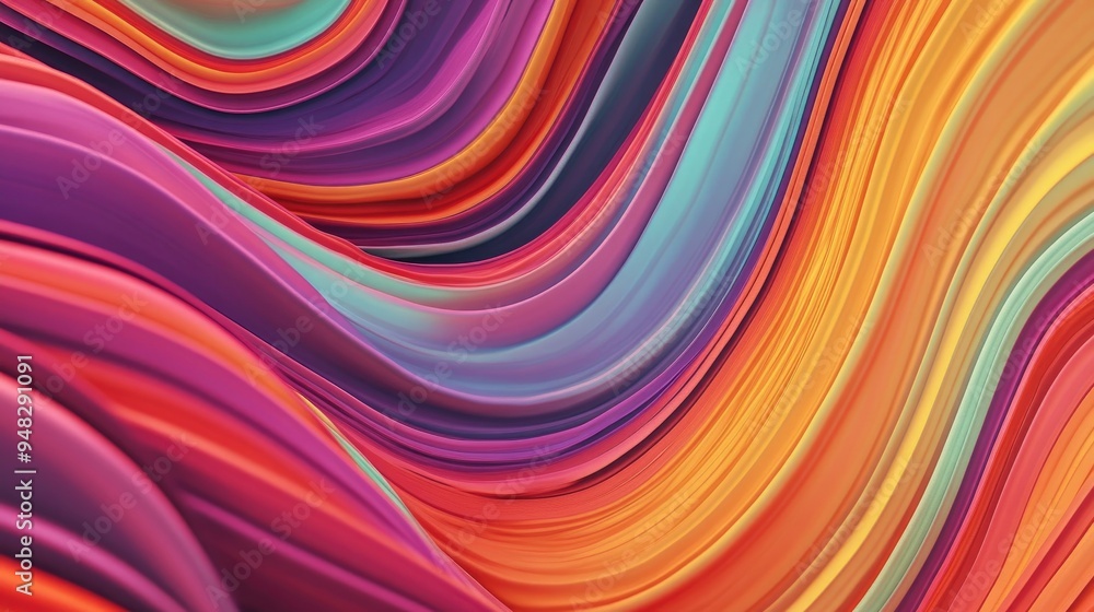 Obraz premium Vibrant wavy striped design pattern suitable for backgrounds and creative projects