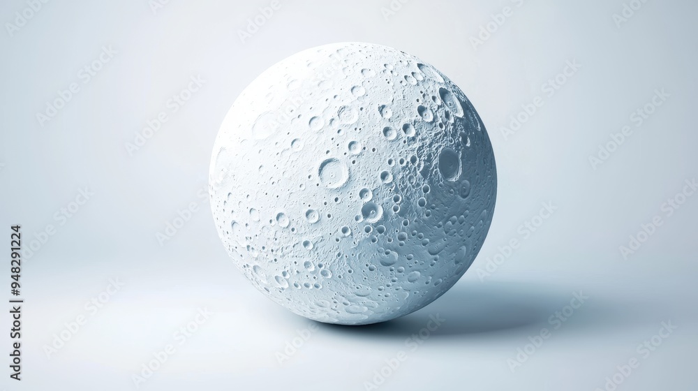 Full moon with detailed craters, isolated on white, luminous and mysterious, 3D illustration Full moon with detailed craters, isolated on white, luminous and mysterious, 3D illustration