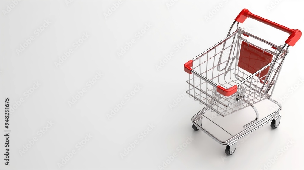 Shopping cart isolated on white marketing idea with copyspace background isolated on white Shopping cart isolated on white marketing idea with copyspace background isolated on white