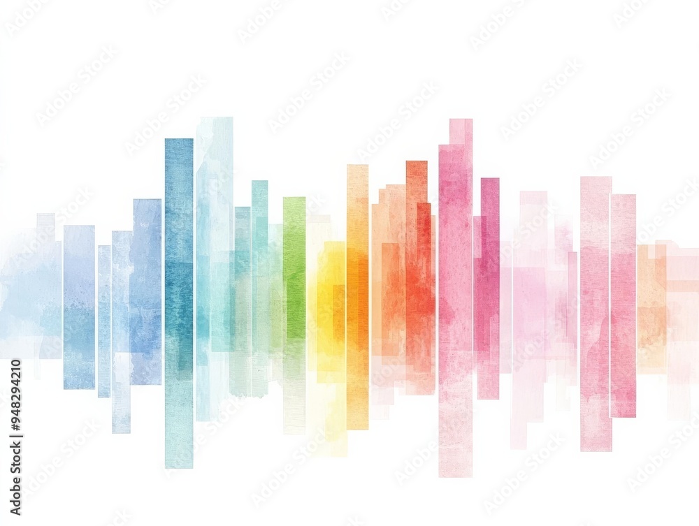 Abstract cityscape, pastel buildings, dreamy skyline, watercolor style Abstract cityscape, pastel buildings, dreamy skyline, watercolor style